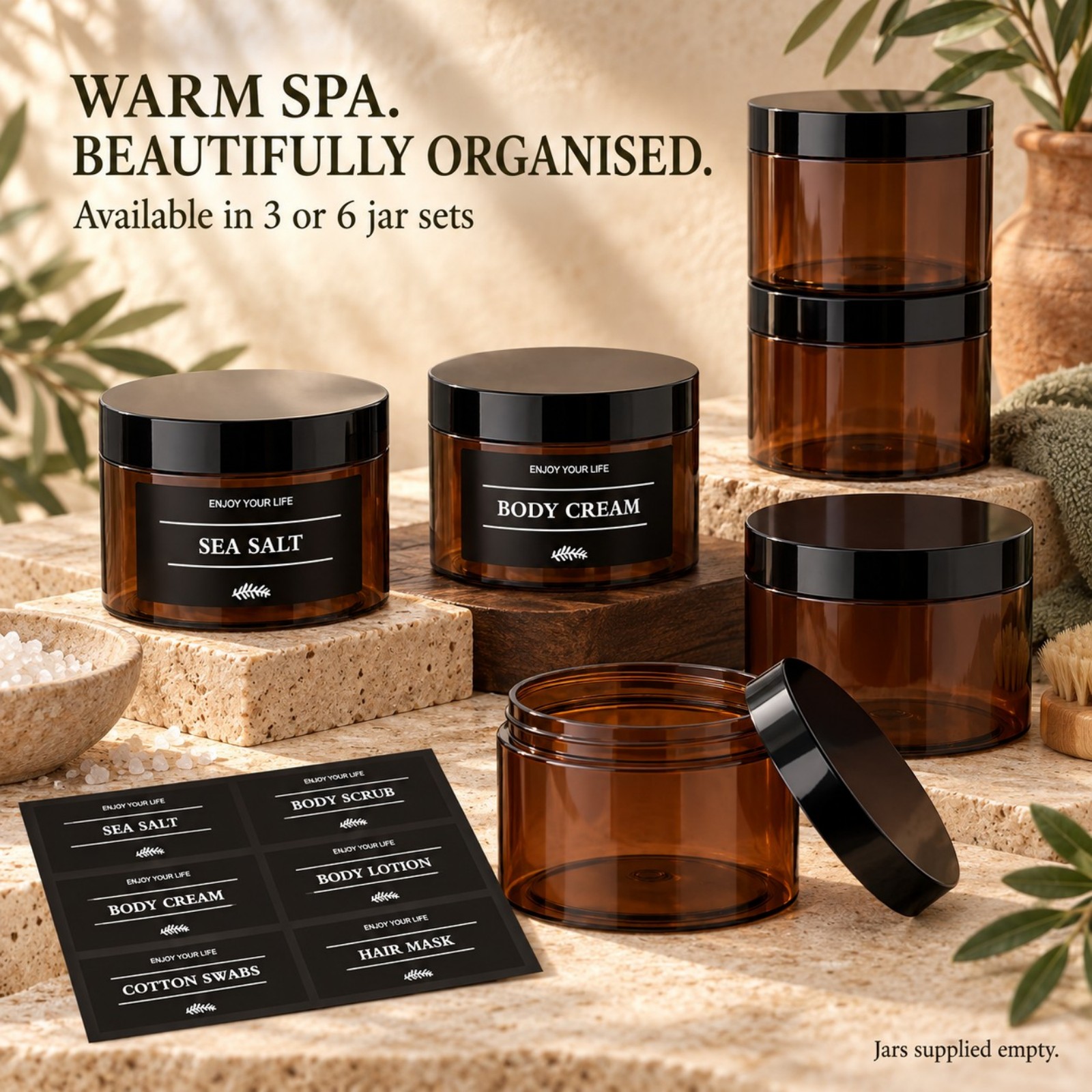 Bathroom Storage Jars with Lab - Bath Salts recension och pris